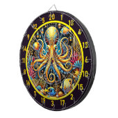 Majestic Octopus Glow Dartboard Design Dartscheibe (Vorderseite rechts)