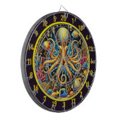 Majestic Octopus Glow Dartboard Design Dartscheibe (Vorderseite Links)
