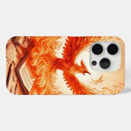 Majestic Orange Dragon Bird iPhone Case (Rückseite (Horizontal))