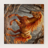 Majestic Orange Horst im Herbstwald Puzzle (Horizontal)