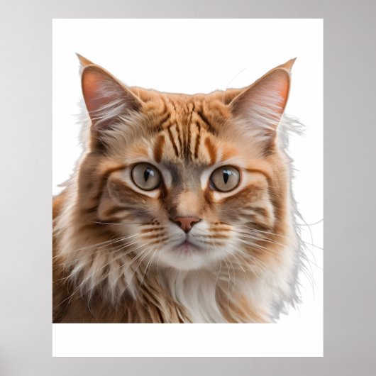 Majestic Orange Tabby Cat Portrait Poster (Vorne)
