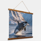 Majestic Orca Arctic Splash Wildlife Wall Art Wandteppich Mit Holzrahmen (Gewinkelt)