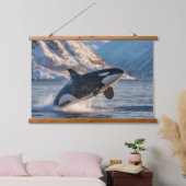 Majestic Orca Arctic Splash Wildlife Wall Art Wandteppich Mit Holzrahmen (Schlafzimmer)