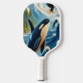 Majestic Orca Leaping Pickleball Schläger (Rückseite)