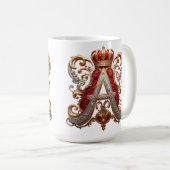 Majestic Ornate Letter A with Crown Kaffeetasse (VorderseiteRechts)