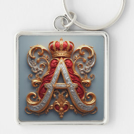 Majestic Ornate Letter A with Crown Schlüsselanhänger