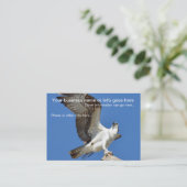 Majestic Osprey bird Business Cards Visitenkarte (Stehend Vorderseite)
