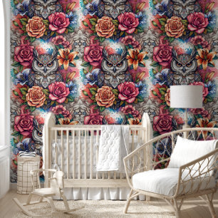Majestic Owl & Floral Bliss Tapete