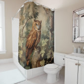 Majestic Owl in einem Wald Duschvorhang (Beispiel)