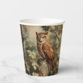 Majestic Owl in einem Wald Pappbecher (Rückseite)