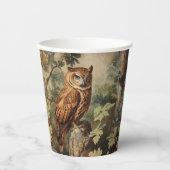 Majestic Owl in einem Wald Pappbecher (Vorderseite)
