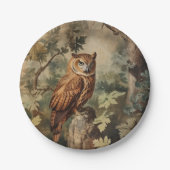 Majestic Owl in einem Wald Pappteller (Vorderseite)
