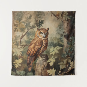 Majestic Owl in einem Wald Wandteppich