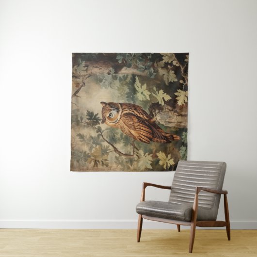 Majestic Owl in einem Wald Wandteppich (Beispiel)
