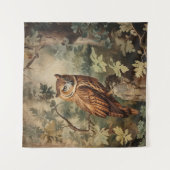 Majestic Owl in einem Wald Wandteppich (Vorderseite)
