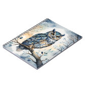 Majestic Owl in einem Winterwald Notizblock (Linke Seite)