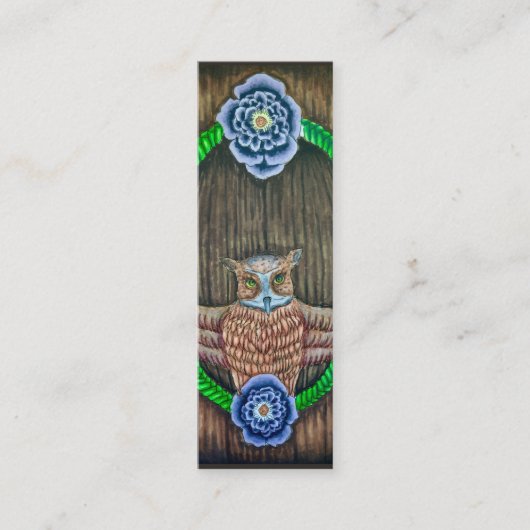 Majestic Owl Lesezeichen/Mini-Visitenkarte Mini Visitenkarte (Vorderseite)