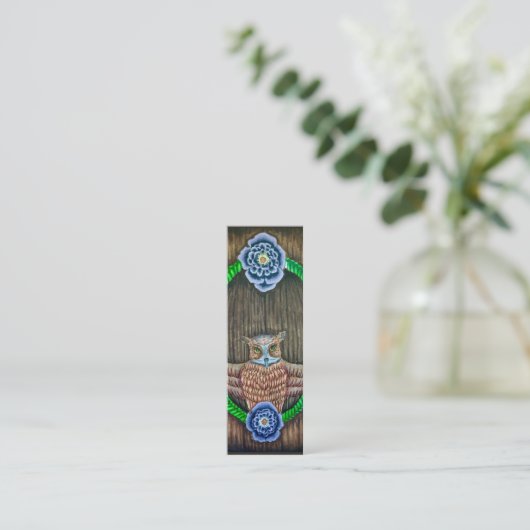 Majestic Owl Lesezeichen/Mini-Visitenkarte Mini Visitenkarte (Stehend Vorderseite)