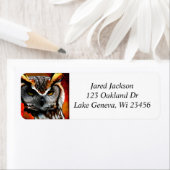 Majestic Owl mit rotem Leaf Kunst (Insitu)