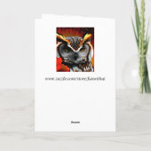 Majestic Owl mit rotem Leaf Kunst Karte (Rückseite)