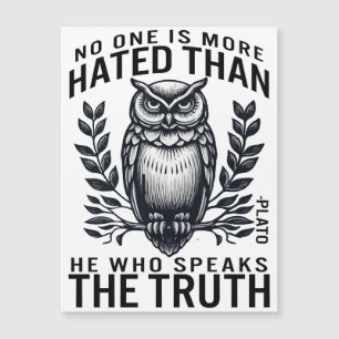 Majestic Owl of Weisheit in Schwarz-Weiß-Kunst Magnetkarte