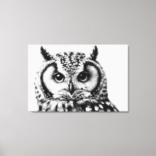 Majestic Owl Portrait 36x24" Große Leinwand