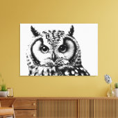 Majestic Owl Portrait 36x24" Große Leinwand (Insitu (Wohnzimmer))