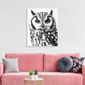 Majestic Owl Portrait Individuelle Größe auf Leinw Leinwanddruck (Insitu (Wohnzimmer))