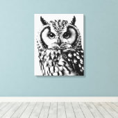 Majestic Owl Portrait Individuelle Größe auf Leinw Leinwanddruck (Insitu (Holzboden))