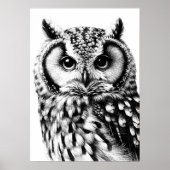 Majestic Owl Portrait Poster Custom Size (Vorne)