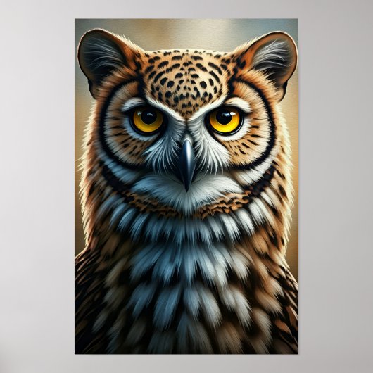 Majestic Owl Portrait Wall Art Poster (Vorne)
