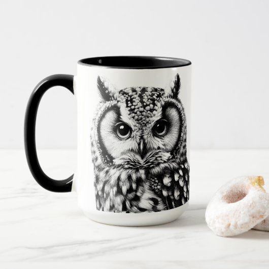 Majestic Owl Tasse mit zwei Eulen (Mit Donut)