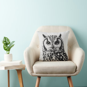 Majestic Owl Throw Kissen 16x16" Wildlife Décor