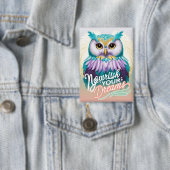 "Majestic Owl with Motivierend Message" Button (Insitu)