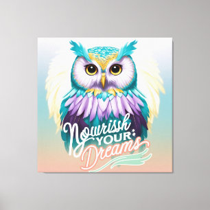 "Majestic Owl with Motivierend Message" Leinwanddruck