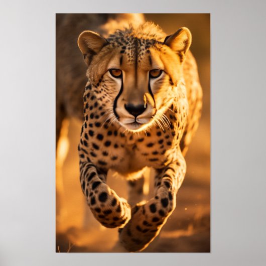 Majestic Pair of Cheetahs Sprinting durch die Gr Poster (Vorne)