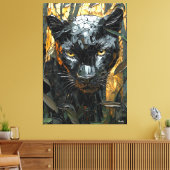 Majestic Panther in Dynamic Impasto Art Leinwanddruck (Insitu (Wohnzimmer))