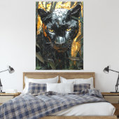 Majestic Panther in Dynamic Impasto Art Leinwanddruck (Insitu (Schlafzimmer))