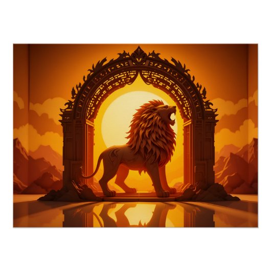 Majestic Papercraft Lion Poster (Vorderseite)