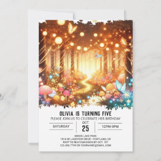 Majestic Pastel Woodland Digital Geburtstag Einladung