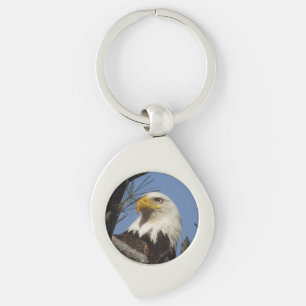 Majestic Patriotic Matte Bald Eagle Head nah Schlüsselanhänger