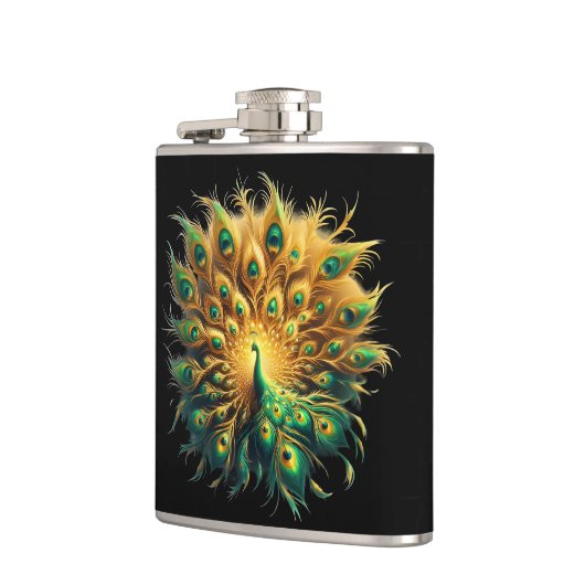 Majestic Peacock Dancing, Flachmann (Links)