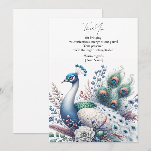 Majestic Peacock Dankeskarte (Vorne/Hinten)
