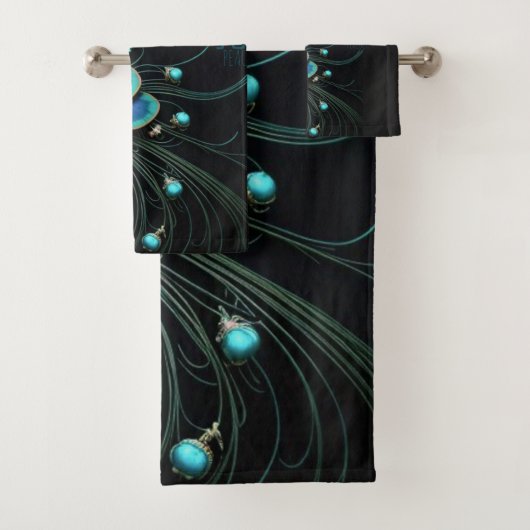 Majestic Peacock Feather|Bath Towel Set (Insitu)