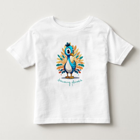 Majestic Peacock mit farbenprächtigem Schwanz Kleinkind T-shirt (Vorderseite)
