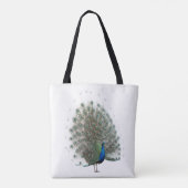 Majestic Peacock mit farbenprächtigem Schwanz Tasche (Rückseite)