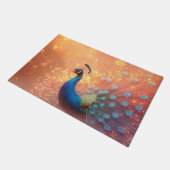 Majestic Peacock mit lebhaftem Plumage Fußmatte (Schrägansicht)