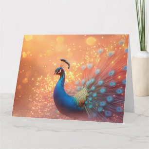 Majestic Peacock mit lebhaftem Plumage Karte
