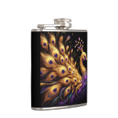 Majestic Peacock mit Lila und goldenem Feeling Flachmann (Rechts)