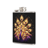 Majestic Peacock Perched Flachmann (Links)